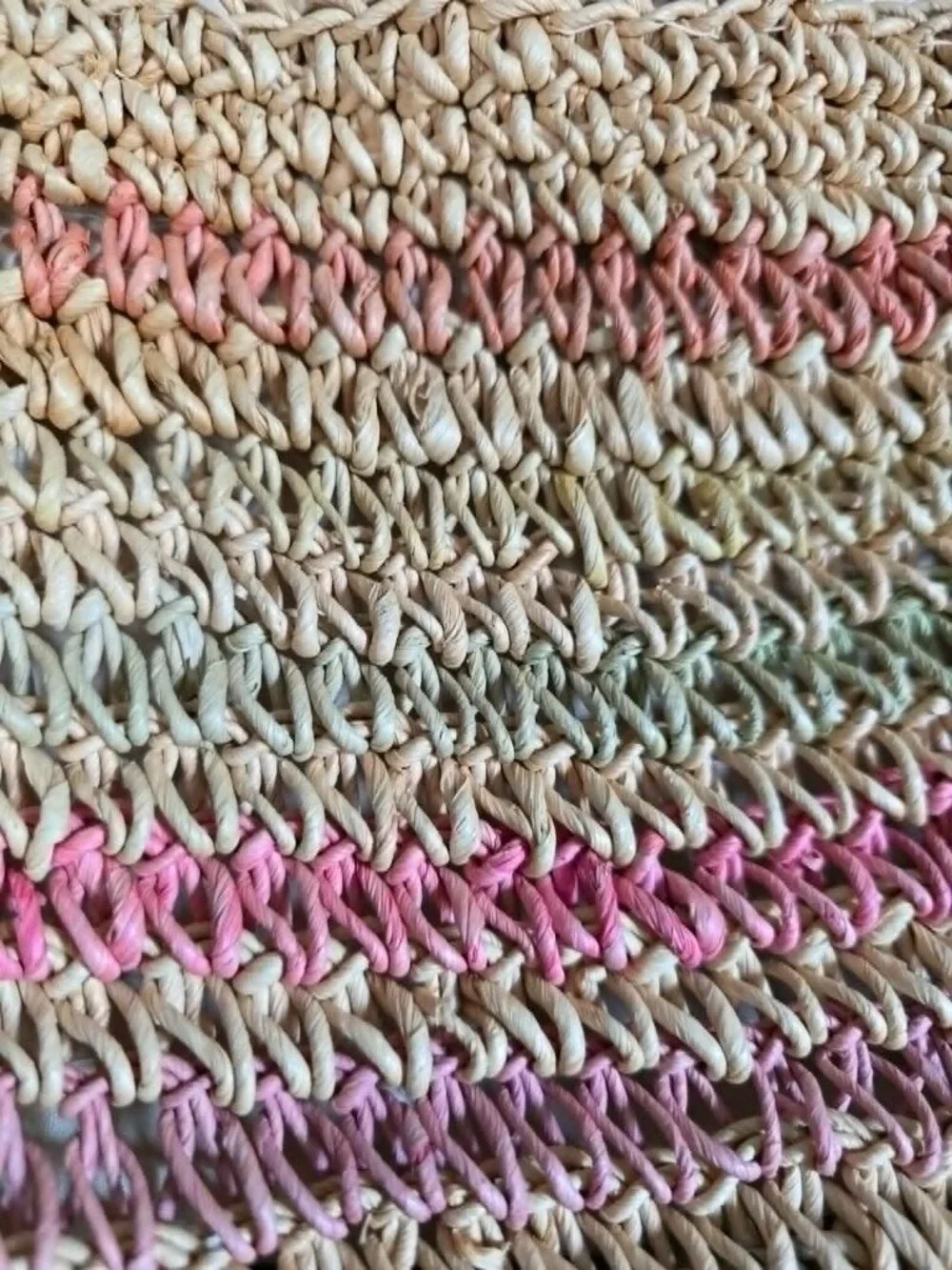 Vintage bohemian multicolored woven straw crossbody purse